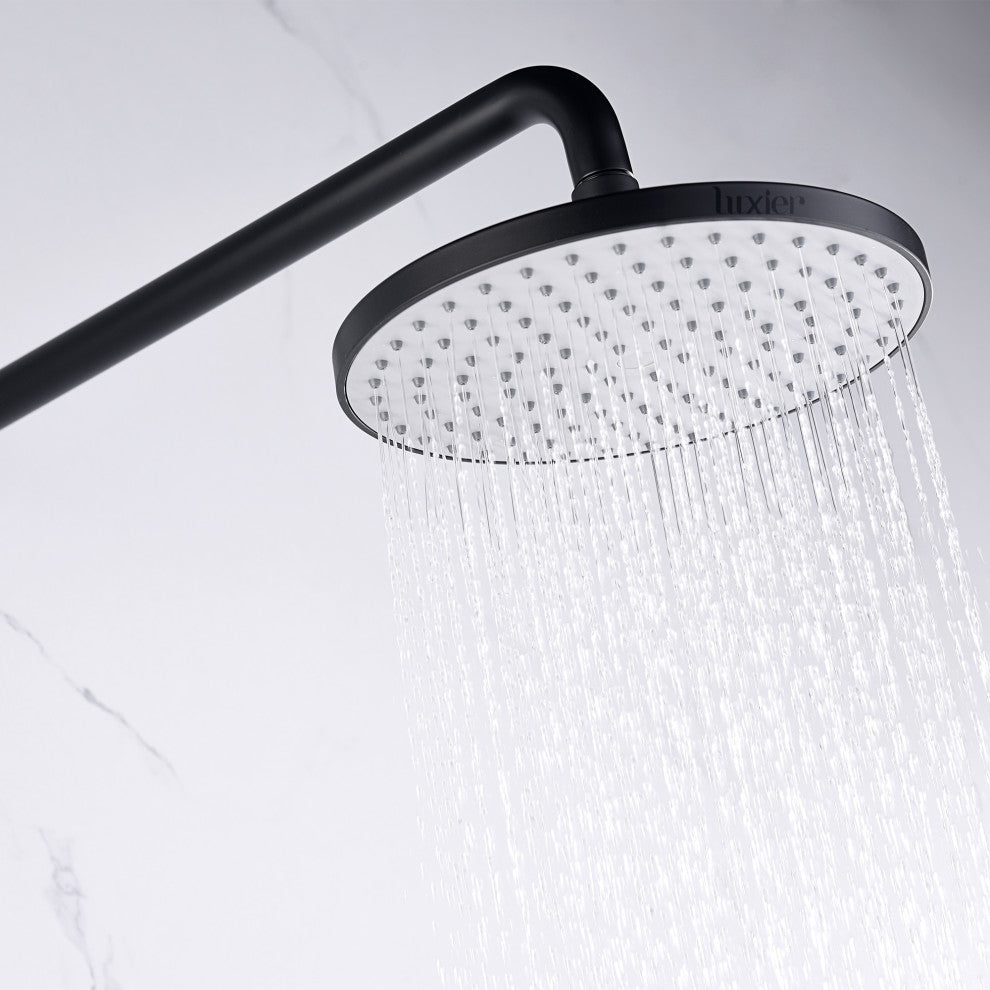 Luxier SS-B01-T Rainfall Shower Faucet Set, Matte Black