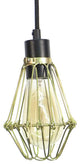 Black Brass Hinge Cage Pendant Light