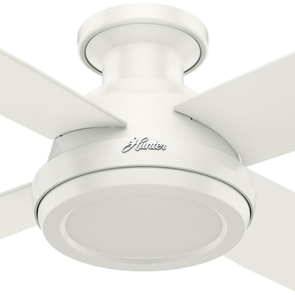 Hunter Fan Company  52" Dempsey Low Profile  Ceiling Fan + Remote, Fresh White
