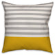 Gray and Yellow Colorblock Stripe 20x20 Throw Pillow Cover