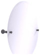 Carolina Frameless Oval Tilt Mirror with Beveled Edge, Matte Gray