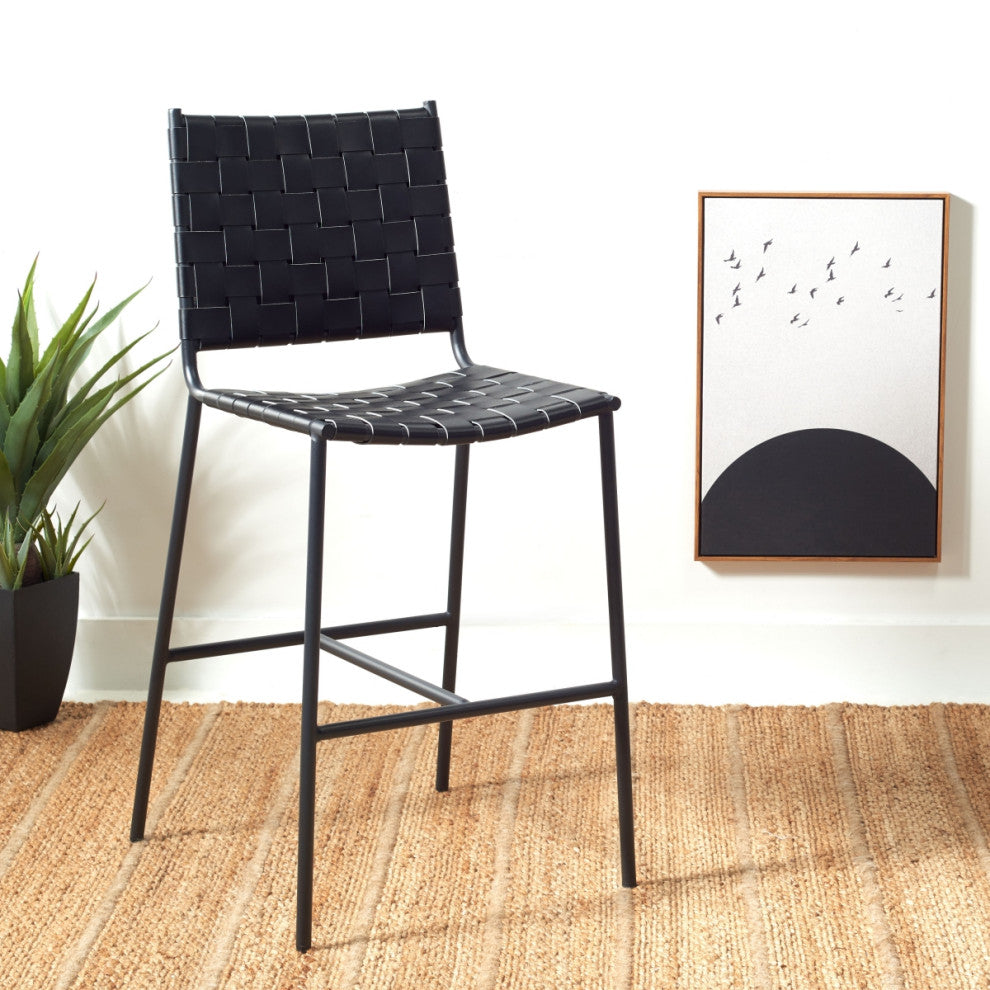 Safavieh Olenna Woven Counter Stool, Black