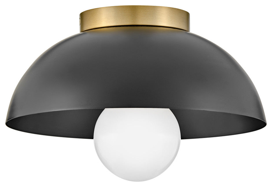 Lark Stu 11" Small Flush Mount Ceiling Light, Black