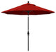 9' Matted Black Collar Tilt Lift Fiberglass Rib Aluminum Umbrella, Sunbrella, Jockey Red