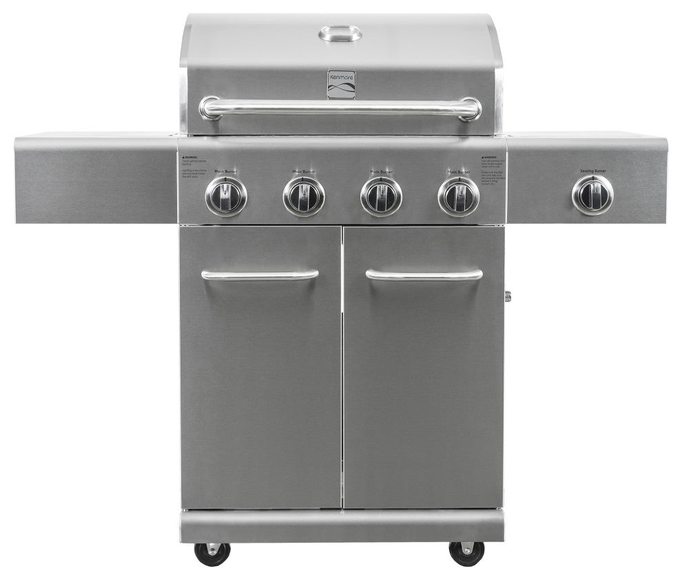 Kenmore 4 Burner Gas Grill with Searing Side Burner in Stainless Steel