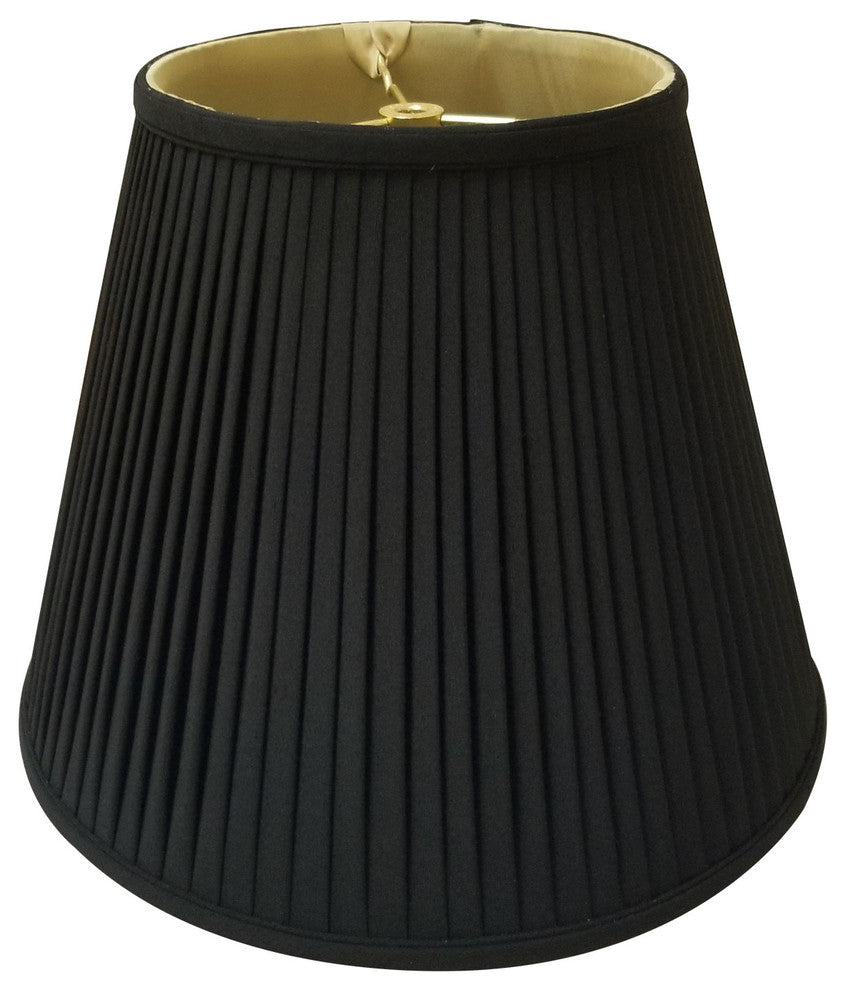 Deep Empire Side Pleat Basic Lampshade, Black, 9"x18"x14"