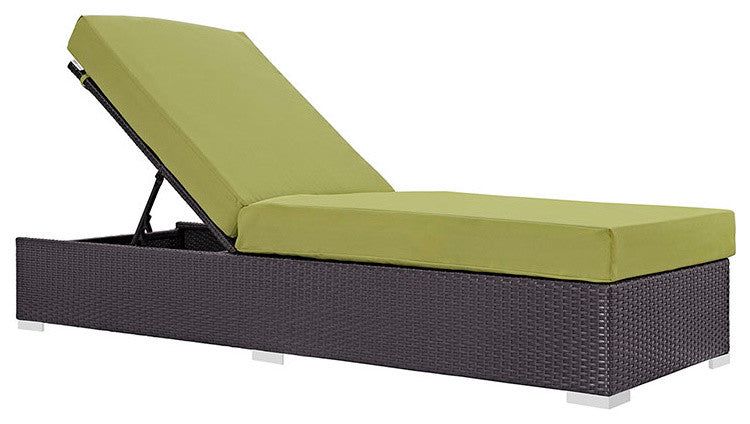 Espresso Peridot Convene Outdoor Patio Chaise Lounge