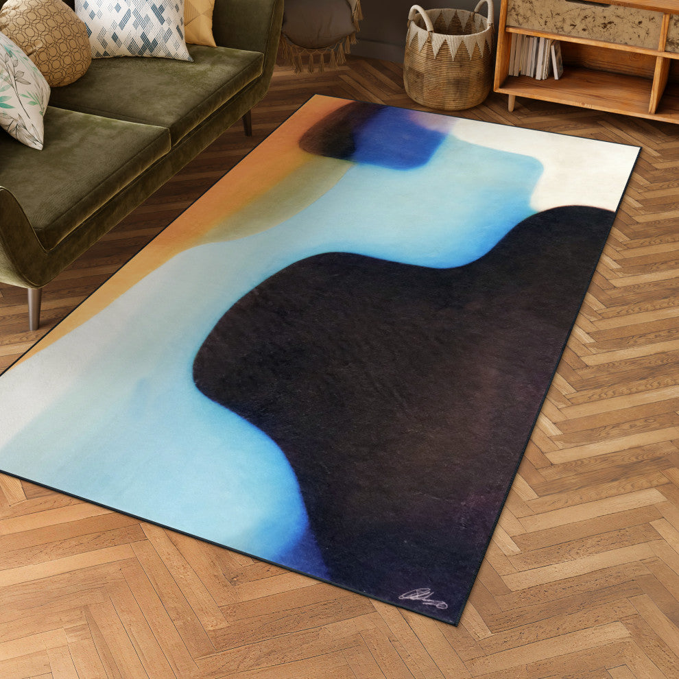 Interlocking V Hand Washable Abstract Power-loomed Art Area Rug, 5'x7.5'