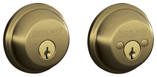 Schlage B62 Double Cylinder Grade 1 Deadbolt - Antique Brass