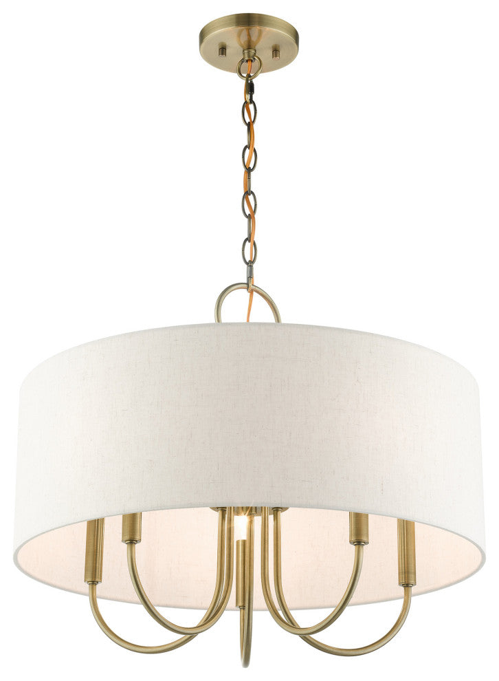Antique Brass Transitional, Pendant Chandelier