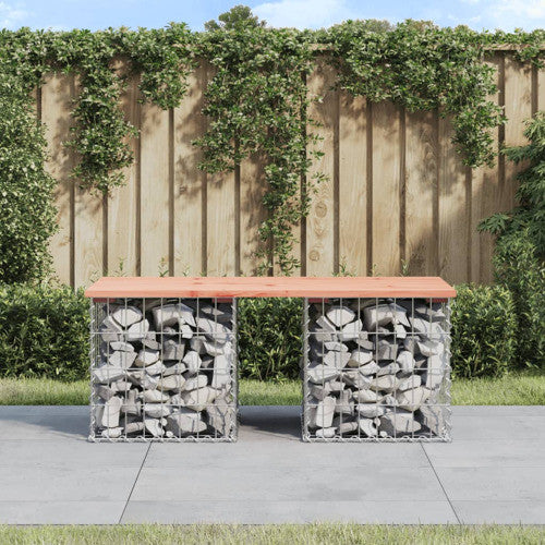vidaXL Patio Bench Outdoor Park Bench Seating Gabion Design Solid Wood Douglas