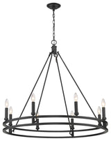 Dennison 8 Light Chandelier in Matte Black