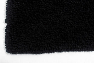 Shaggy Lux Bath Rug Bath Rugs Set, 24x36 Rectangle, Black
