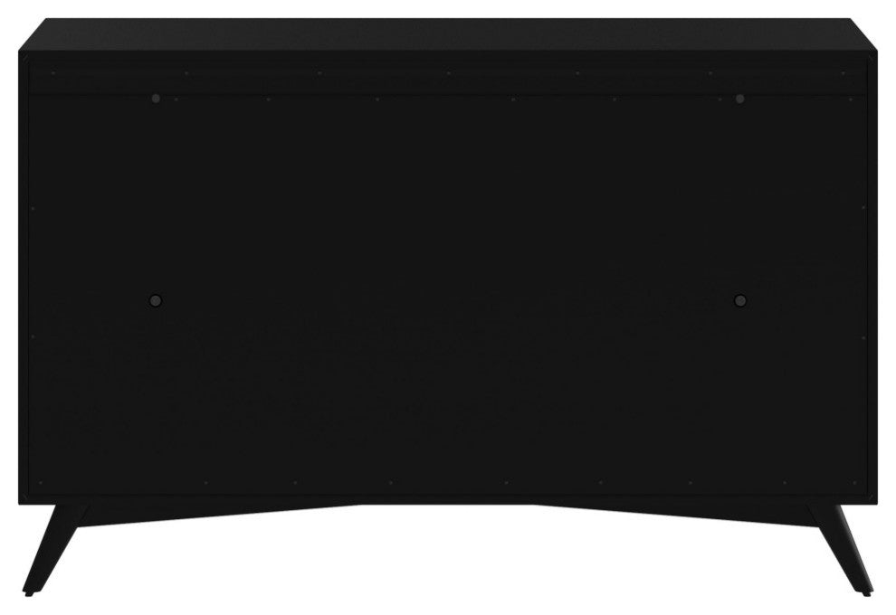 Flynn Mid Century Modern 7 Drawer Dresser, Black