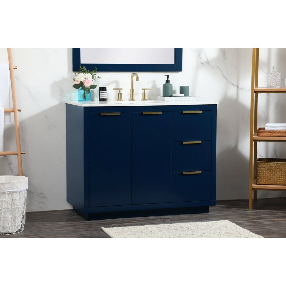 Elegant Decor Blake Bathroom Vanity VF19442BL, Blue