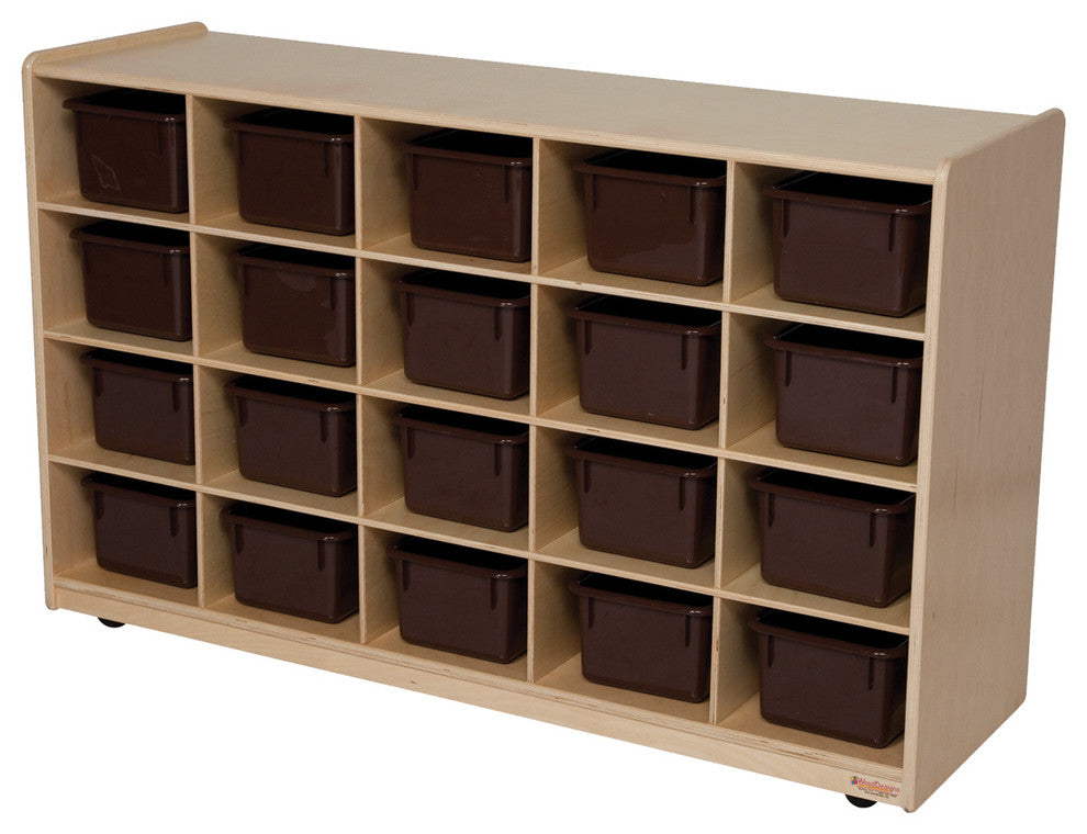 Tip-Me-Not 20 Tray Storage with Brown Trays