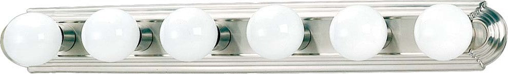 6-Light Interior Vanity, Antique Brass, Chrome