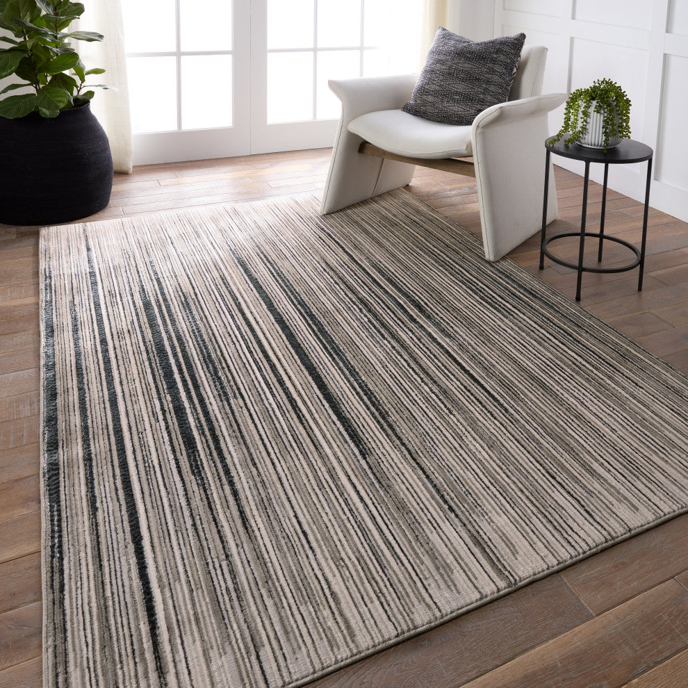 Jaipur Living Adilah Striped Gray/Cream Area Rug 7'10"X10'6"