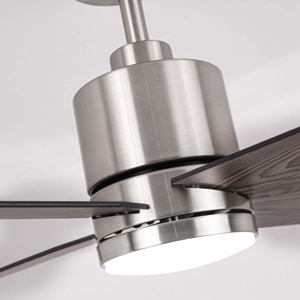 52 in. LED Satin Nickel Ceiling Fan with DC Reversible Motor