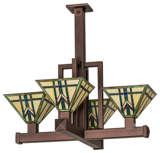 32" Square Prairie Wheat 4 Light Inverted Pendant