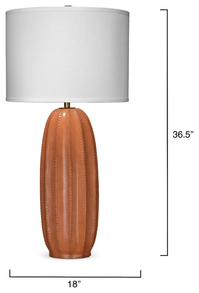 Beckham Leather Table Lamp, Tan