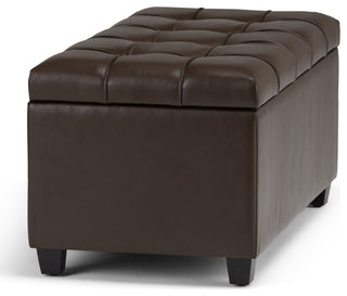 Sienna Storage Ottoman Bench, Chocolate Brown