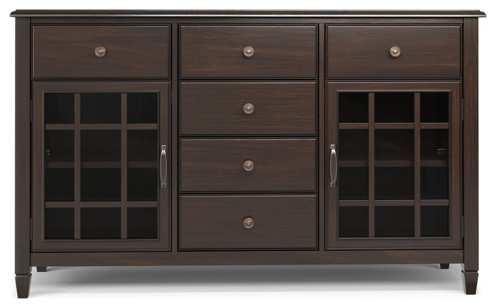 Connaught Solid Wood Sideboard Buffet, Chestnut Brown