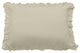 Lily Washed Linen Ruffle Dutch Euro Pillow, 27"x39", Light Tan
