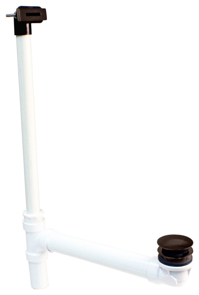 Westbrass Low Profile Sch. 40 PVC Tub Waste, ADA Approved Tip-Toe Drain, Oil Rubbed Bronze