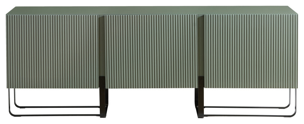 Danel Low Profile 60" W Tv Stand Fits up to 65" With 3-Cabinets, Sage Green