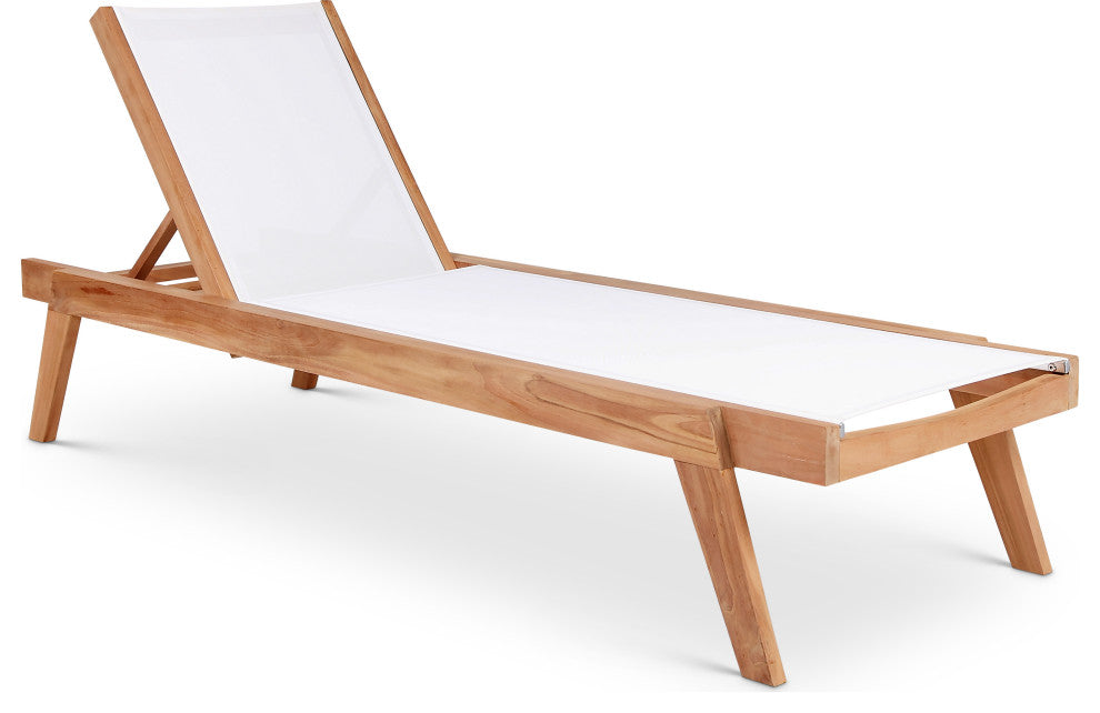 Tulum Waterproof Fabric Mesh Patio Lounger, Off White
