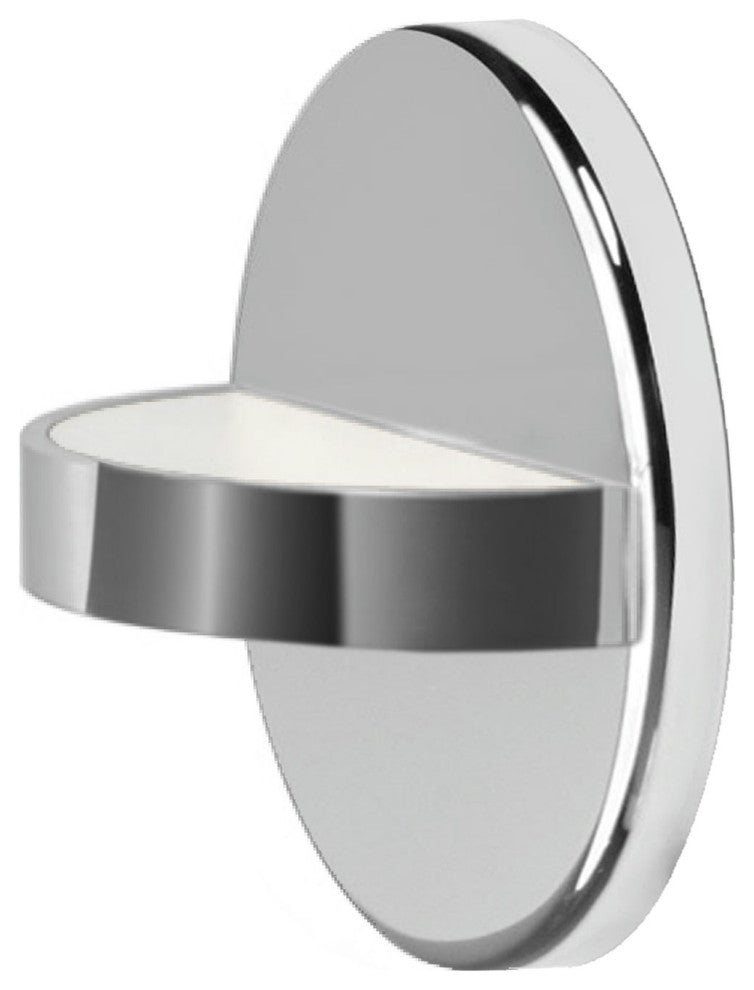 5W Wall Sconce, Polished Chrome with White Acrylic Diffuser