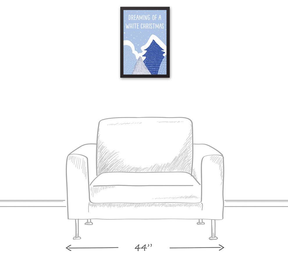 Dreaming of a White Christmas 12x18 Black Framed Canvas