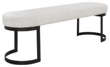 Uttermost 23817 Infinity 60"W Iron Framed Polyester Bench - Matte Black / White