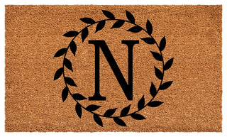 Calloway Mills Laurel Wreath Doormat, Letter N