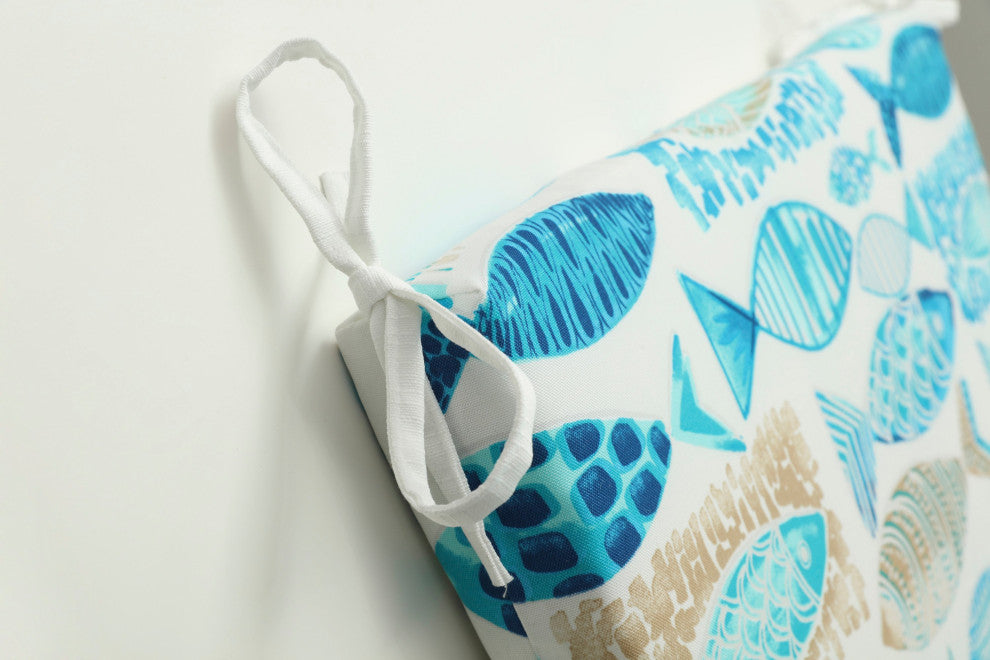 Hooked Seaside Blue Chaise Lounge Cushion