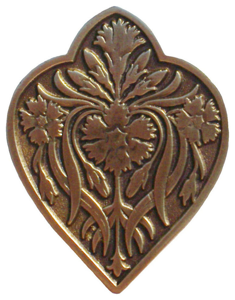 Dianthus Knob, Antique-Style Brass