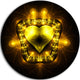 Bright Yellow In Black Fractal Flower, Abstract Disc Metal Artwork, 11"