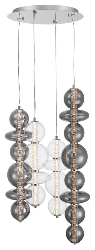 Atomo 4L 30" Chrome Mix Chandelier
