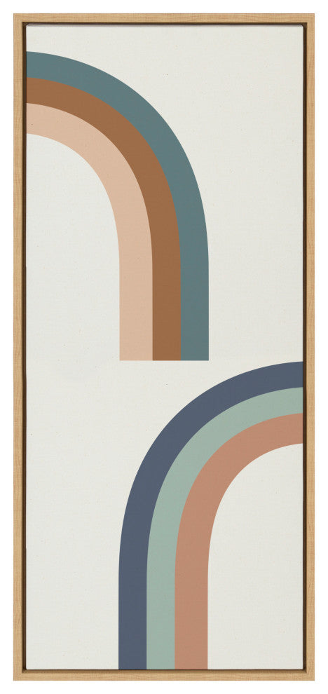 Sylvie Cheerful Rainbow Frame Canvas by The Creative Bunch Studio, Natural 18x40