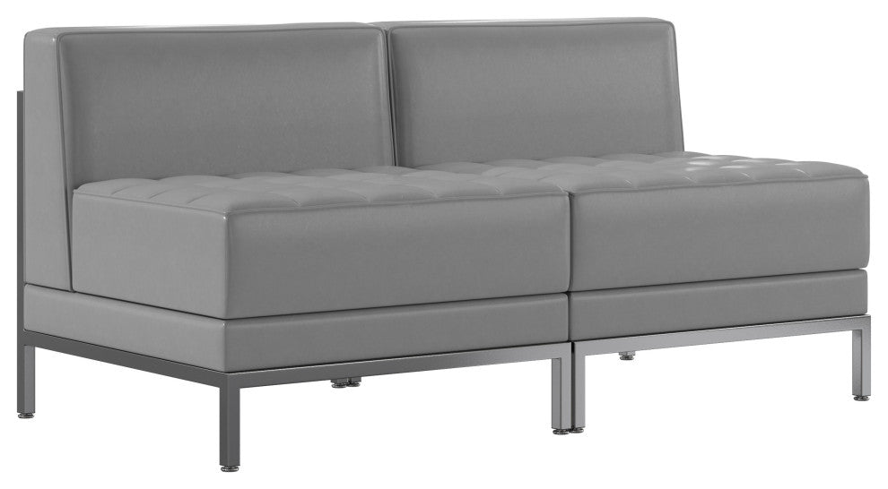 Hercules Imagination Series Leather Lounge Set, 2-Pieces, Gray