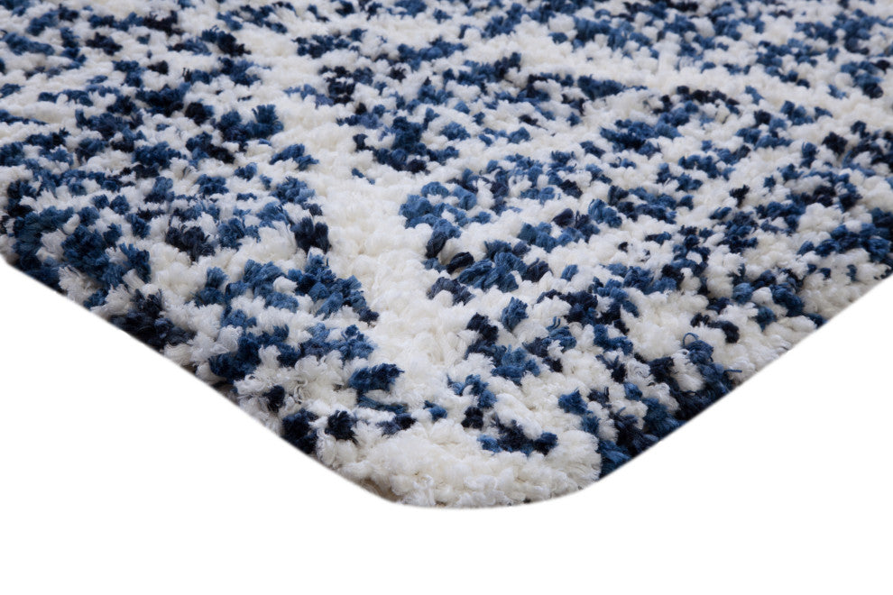 Oasis Delphine Royal Blue and White Polyester Area Rug