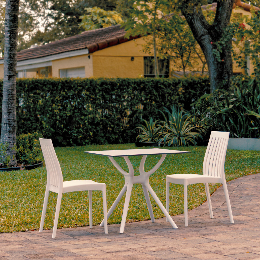 Soho Dining Set With 2 Chairs White