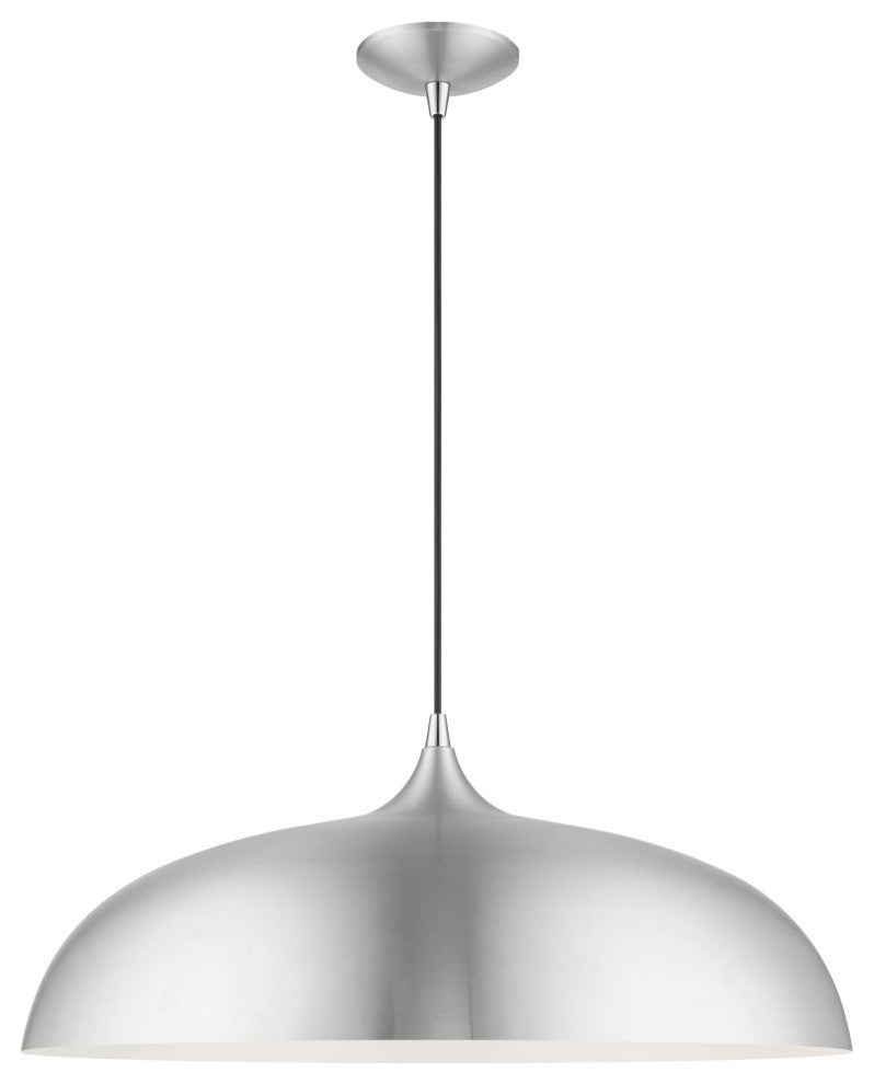 Amador 3 Light Brushed Aluminum With Polished Chrome Accents Large Pendant