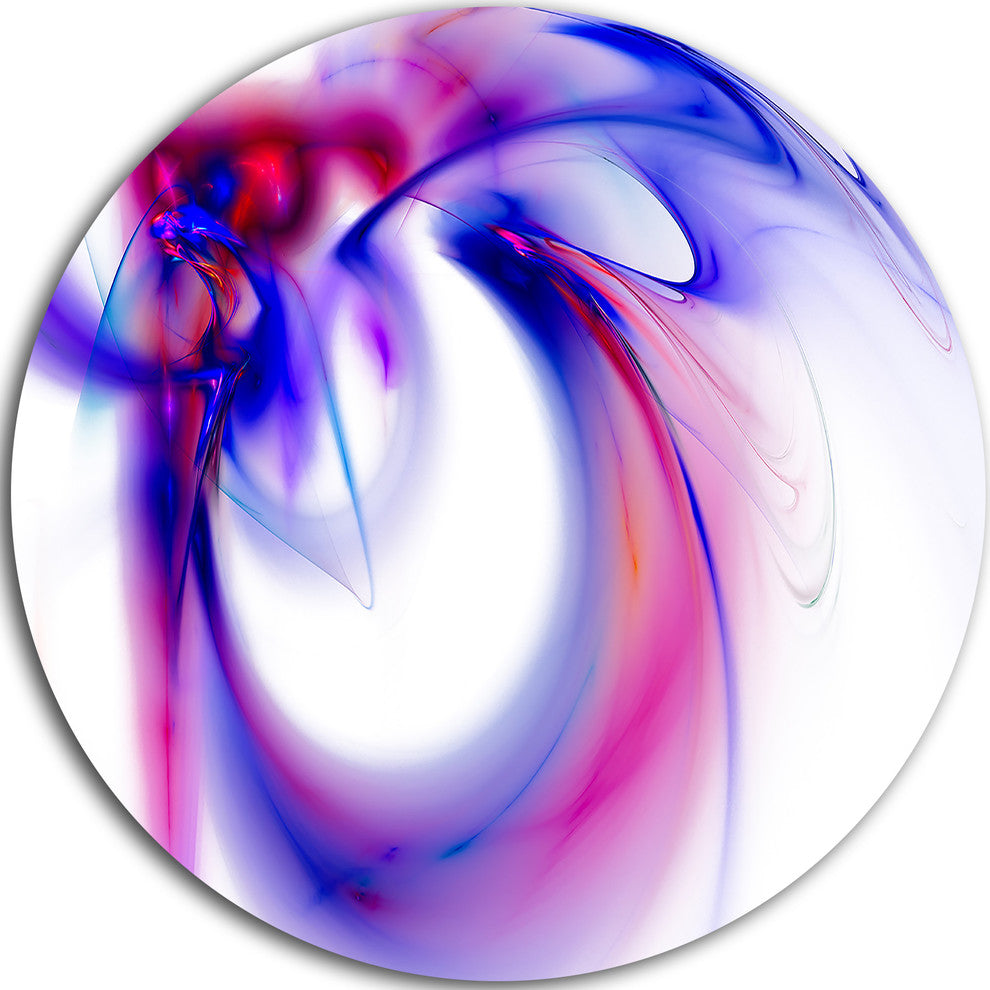Purple Abstract Fractal Art, Abstract Digital Art Round Wall Art, 23"