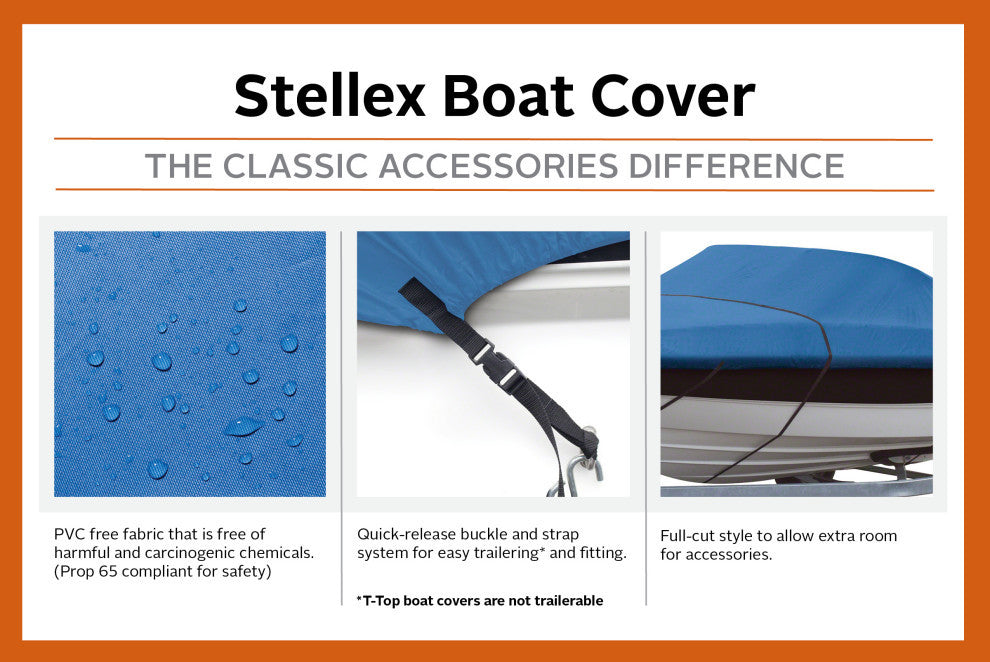 Center Console Style Boat With T-Top Roof, 22'-24'L, 116" Beam W, Model F