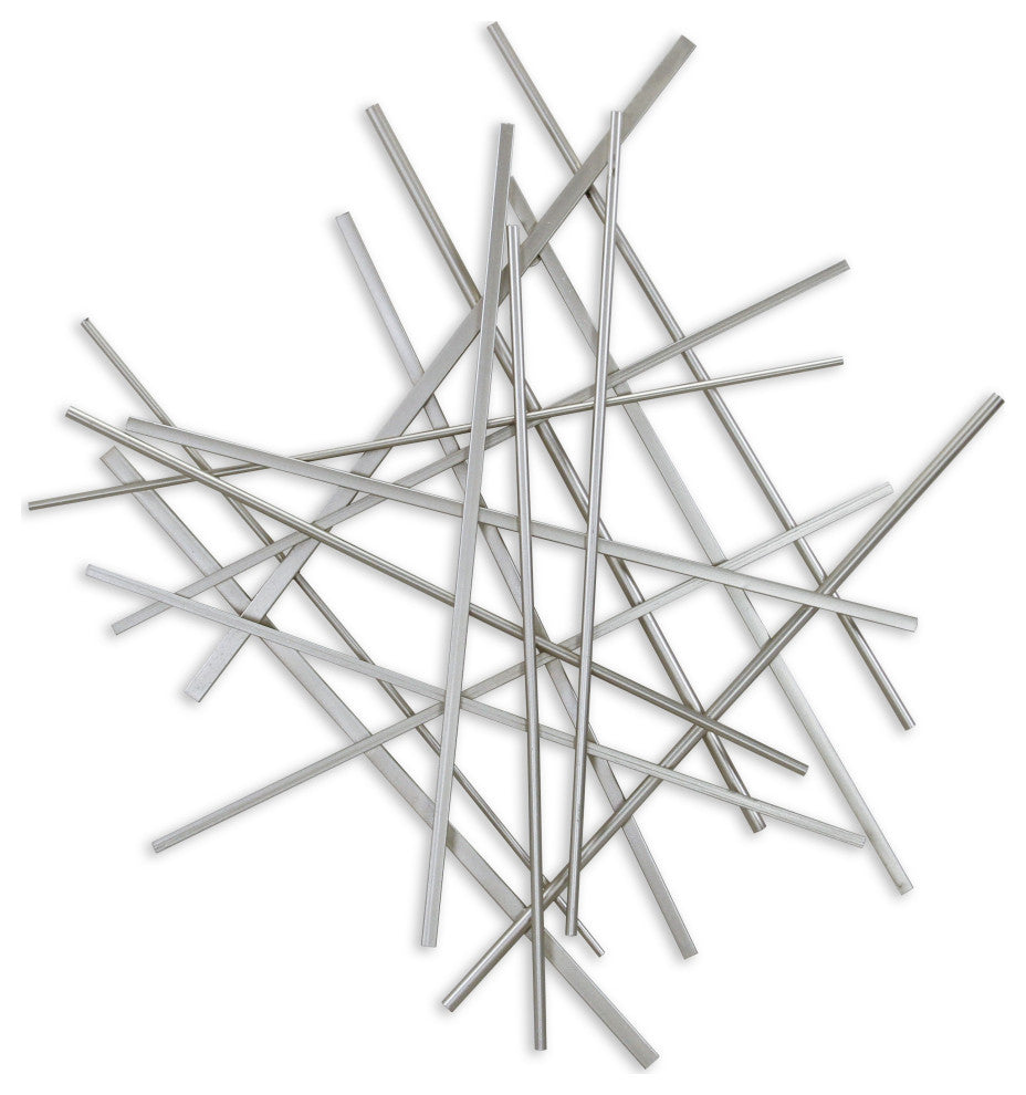 Silver Rod Abstract Wall Decor