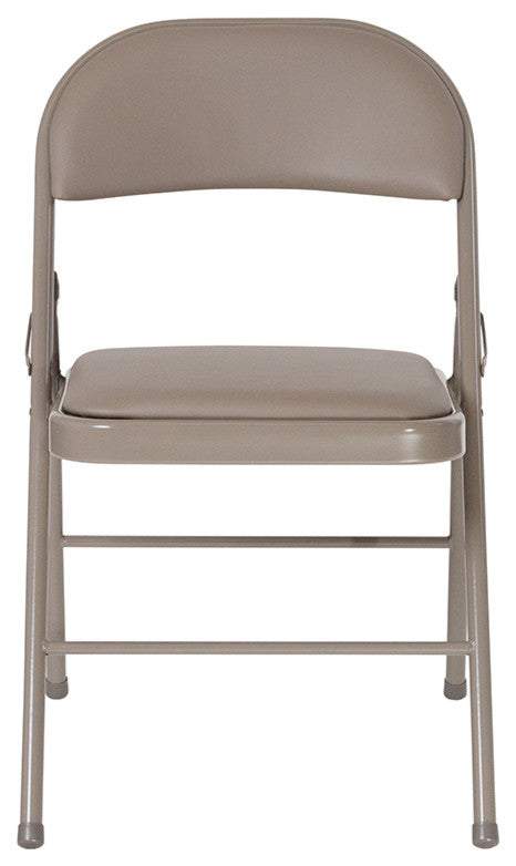 HERCULES Series Double Braced Gray Vinyl Folding Chair, Set of 4
