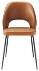 Side Dining Chair, Set of 2, Tan Black, Velvet, Modern, Cafe Bistro Hospitality