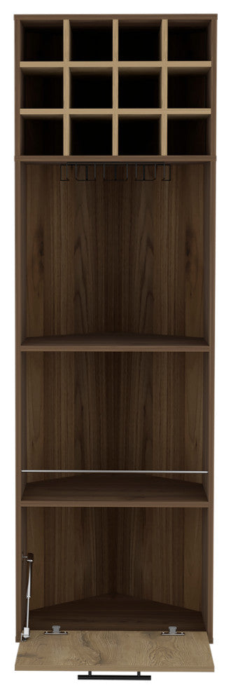 DEPOT E-SHOP Norway Corner Bar Cabinet, Mahogany